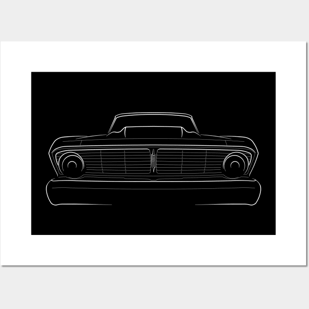 1965 Ford Falcon - front stencil, white Wall Art by mal_photography